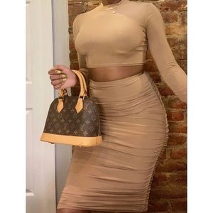 Boohoo Two Piece Thin Ruched Set